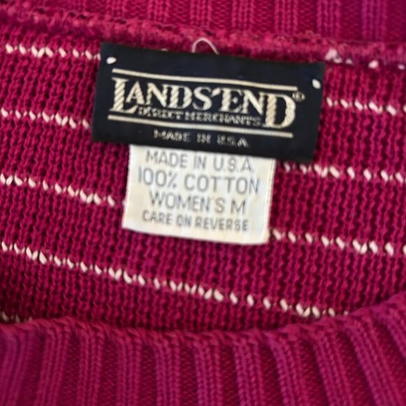 Vintage 90’s Lands End Grandma Style Knit Sweater Size Medium Made in USA - Picture 5 of 8